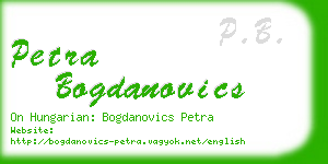 petra bogdanovics business card